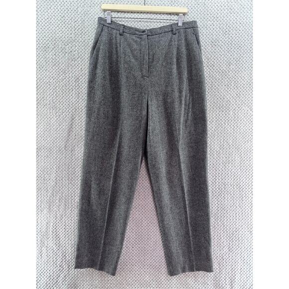 Pendleton Pants Womens 14 Gray Herringbone Tapered Trouser Fully Lined Career - Picture 1 of 16